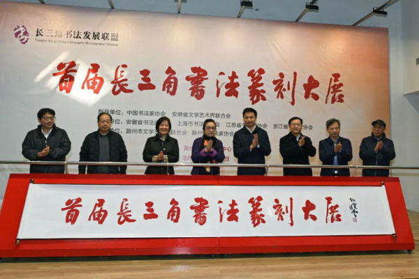 孙晓云、李昕、何颖、吴劲、刘轩明、丁申阳、吴雪、何涤非共同为展览启幕